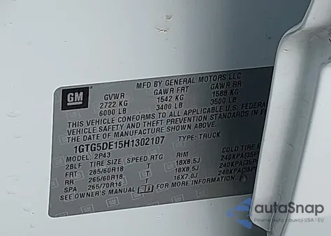 2017 GMC Canyon Slt из США, поврежденный, VIN 1GTG5DE15H1302107